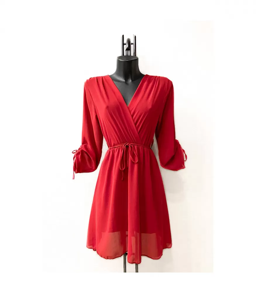 Elle Style Diane punainen mekko vyöllä