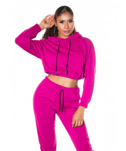 Koucla fuksia lyhyt huppari