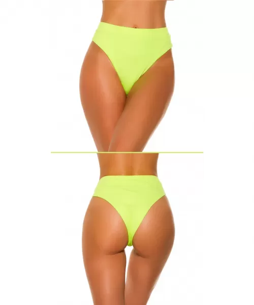 Neonvihreät korkeavyötäröiset brazilian bikinihousut
