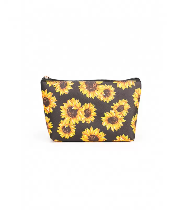 Auringonkukkakuvioinen meikkipussi