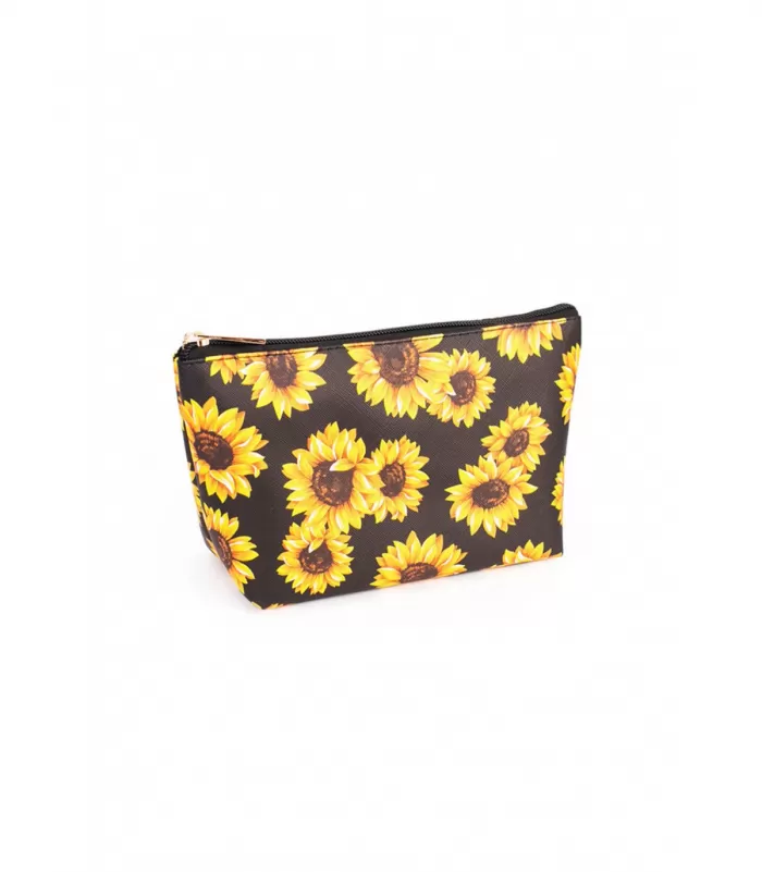 Auringonkukkakuvioinen meikkipussi