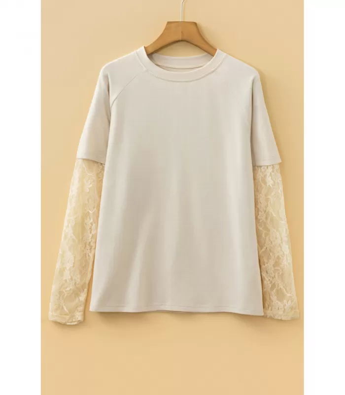 Beige 2in1 paita pitsihihoilla