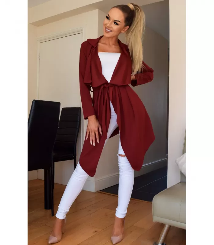 CW Annabelle viininpunainen waterfall takki