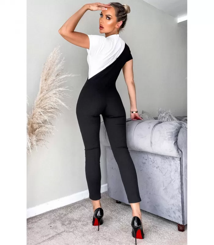 CW Sofia mustavalkoinen vetoketjullinen jumpsuit [TAMMIALE -20%]