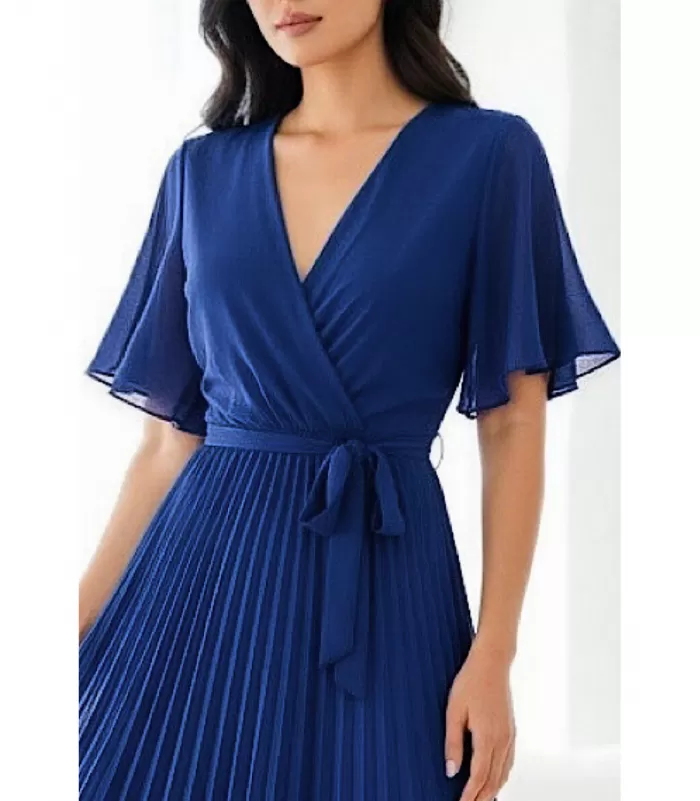 Elle Style Alita sininen pitkä vekkimekko vyöllä