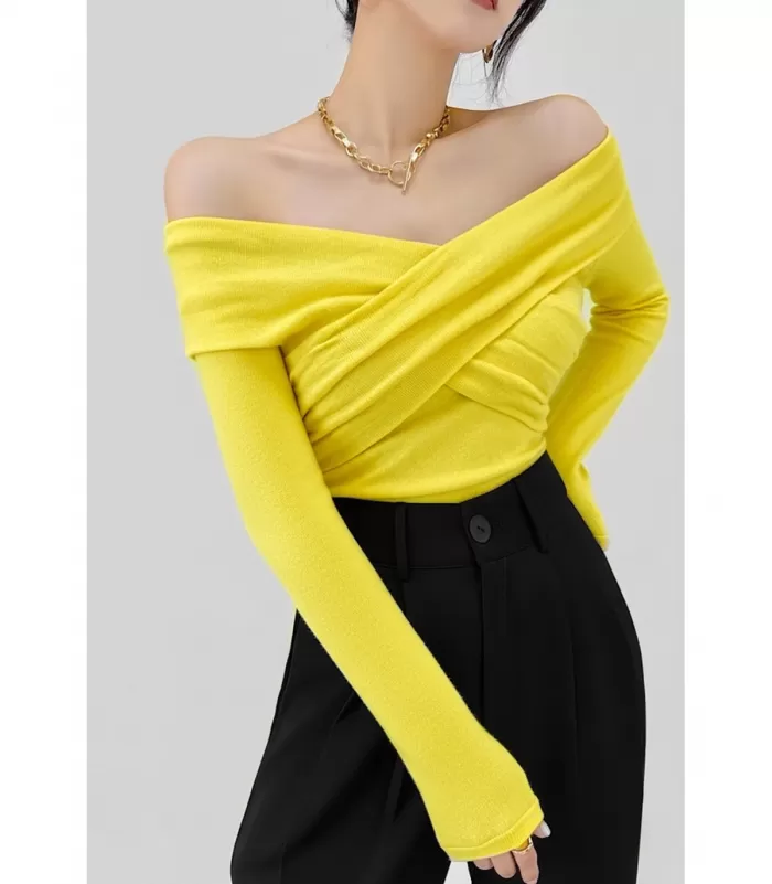 Elle Style Fanny keltainen pitkähihainen paita