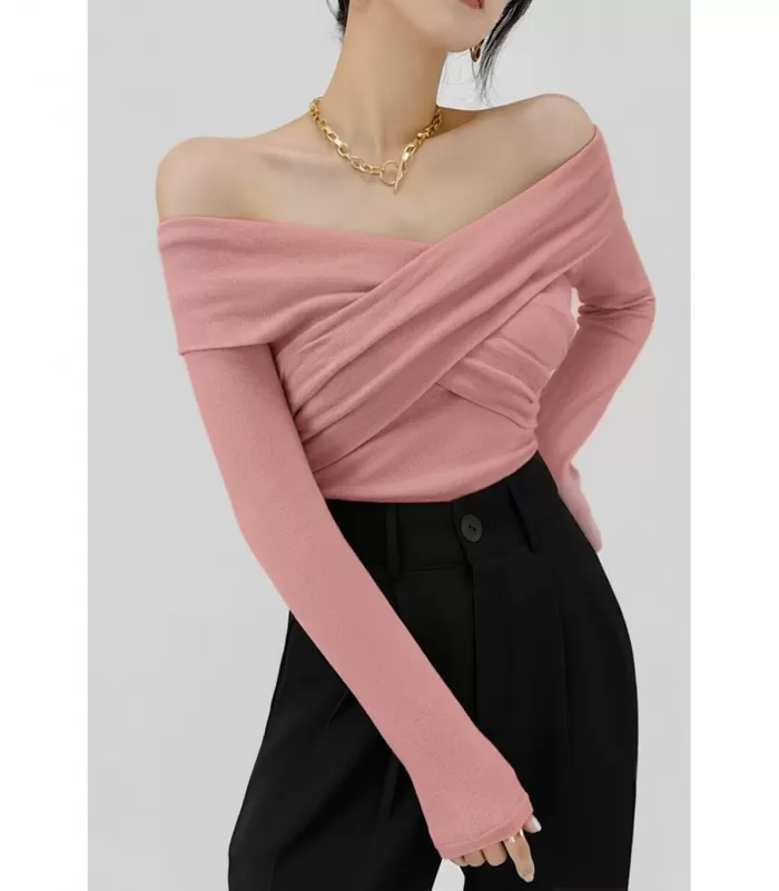 Elle Style Fanny vaaleanpunainen pitkähihainen paita