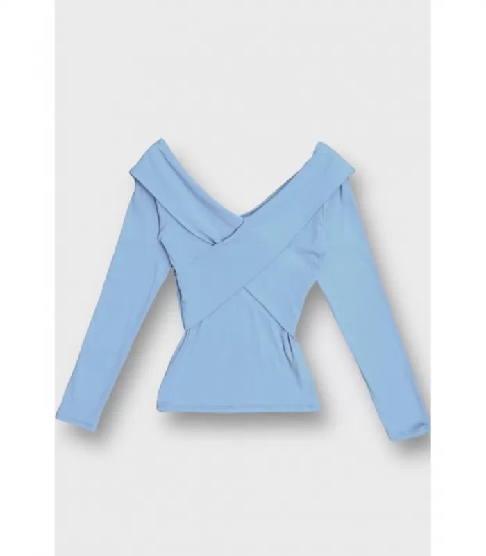 Elle Style Fanny vaaleansininen pitkähihainen paita