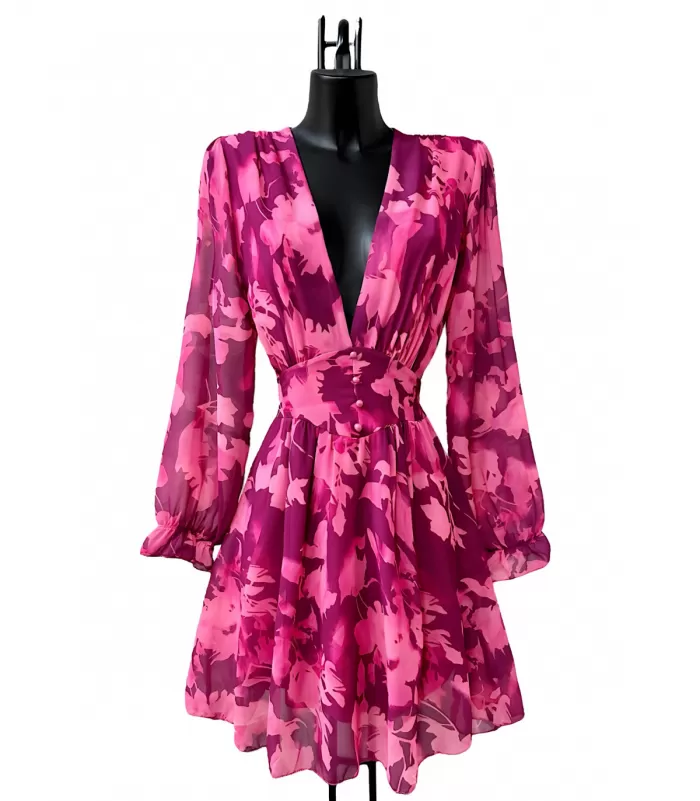 Elle Style Juliette mauve kukkakuvioinen mekko helminapeilla
