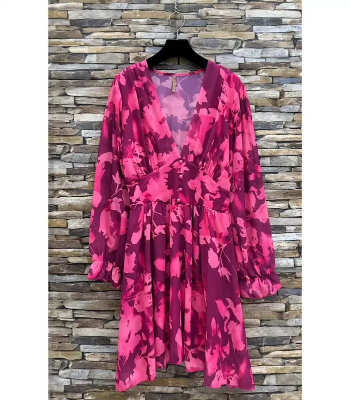 Elle Style Juliette mauve kukkakuvioinen mekko helminapeilla