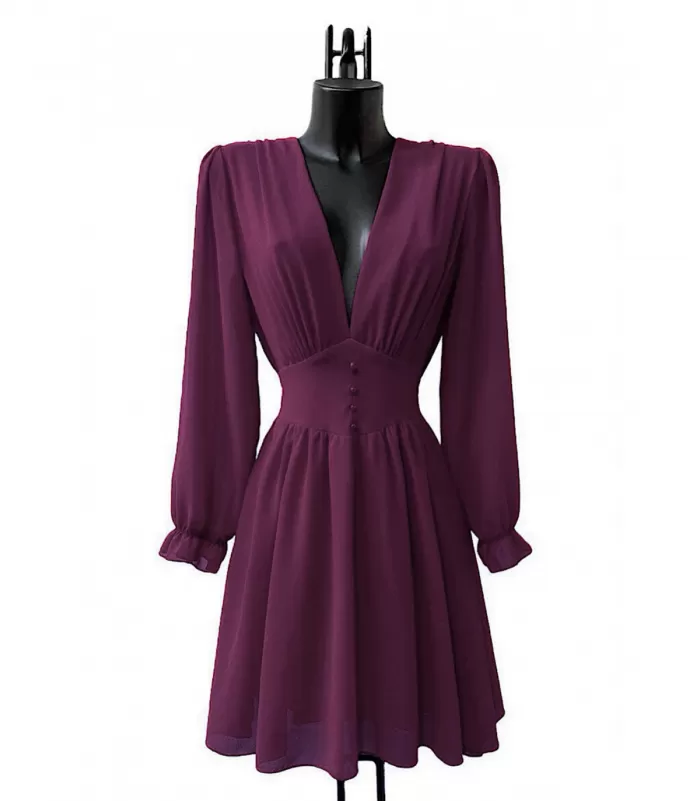 Elle Style Juliette mauve mekko helminapeilla