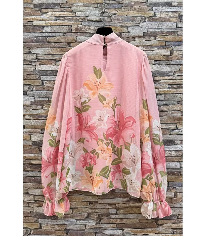 Elle Style Sylvia vaaleanpunainen kukkakuvioinen pusero