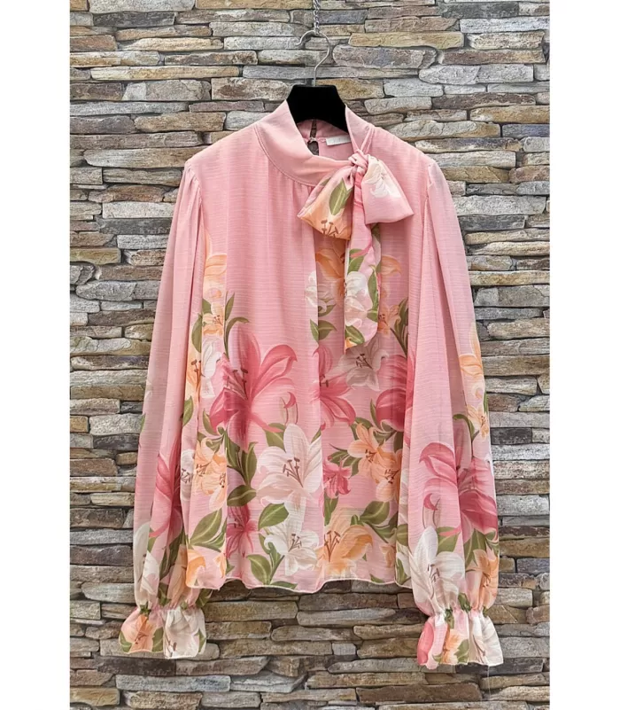 Elle Style Sylvia vaaleanpunainen kukkakuvioinen pusero