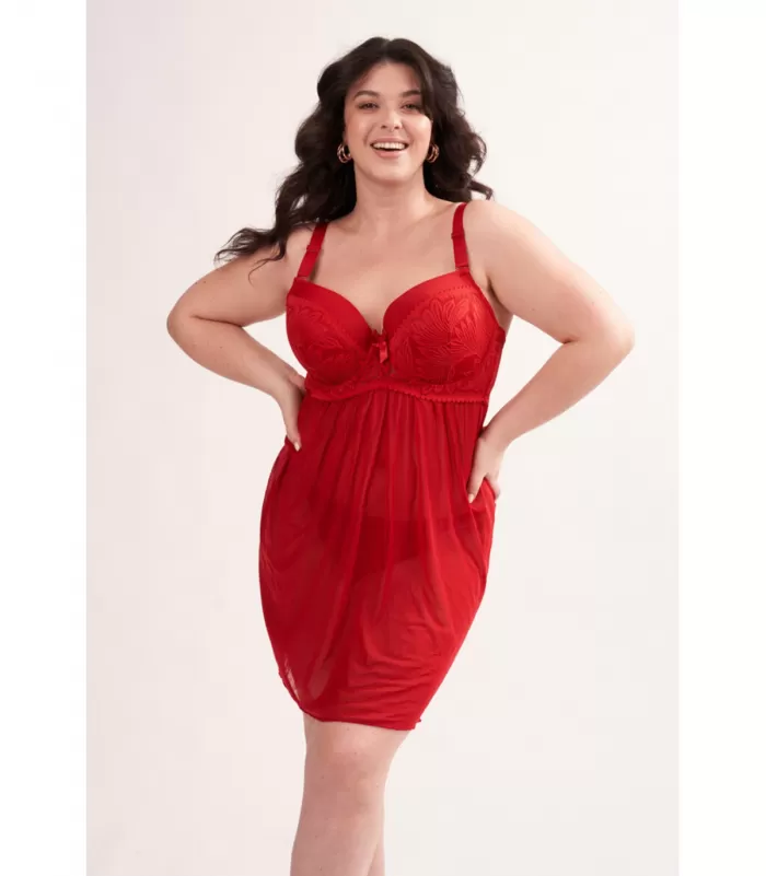 H Nathalie punainen plus size babydoll