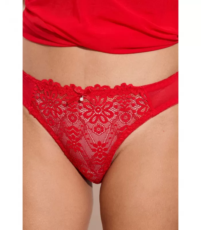 Inoo punainen plus size babydoll pitsillä