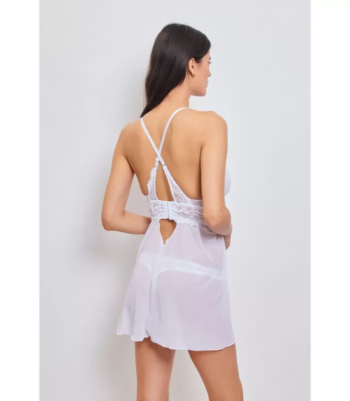 Inoo valkoinen babydoll pitsillä