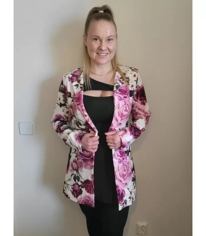 Jolifly ruusukuvioinen pitkä bleiseri [BLACKWEEK]