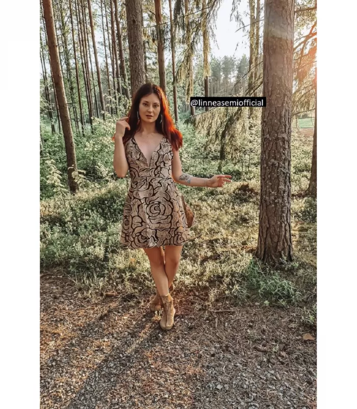 Khaki jakardi skater-mekko