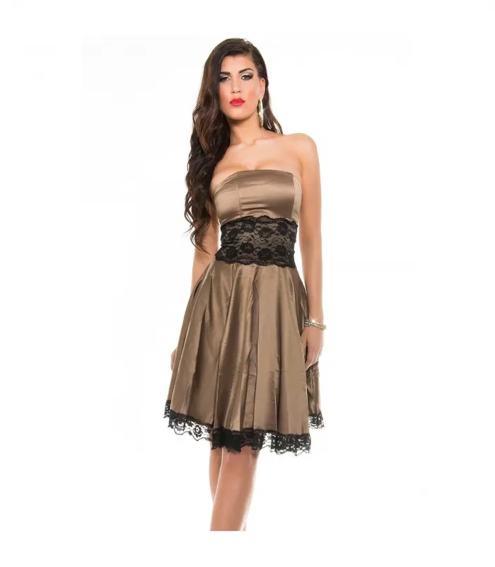 Koucla cappuccino juhlamekko pitsillä