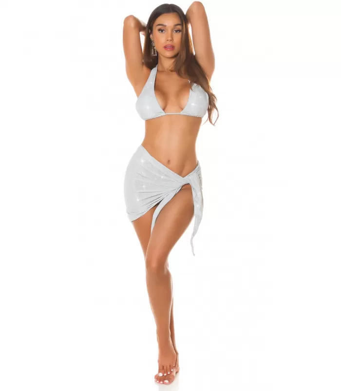 Koucla hopeinen sarong glitterillä