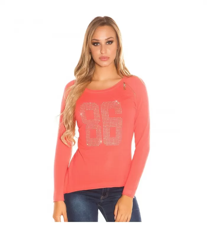 Koucla koralli 86 strassineule vetoketjuilla