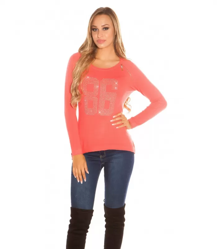 Koucla koralli 86 strassineule vetoketjuilla