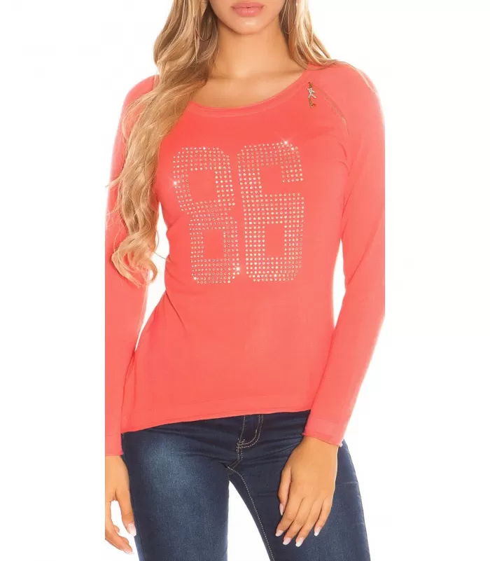 Koucla koralli 86 strassineule vetoketjuilla