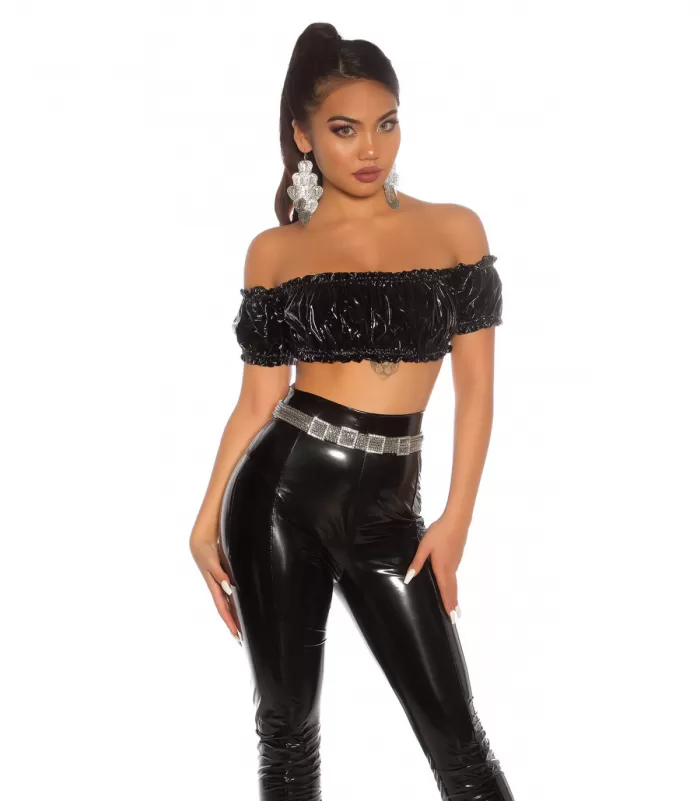 Koucla musta latex look latinapaita