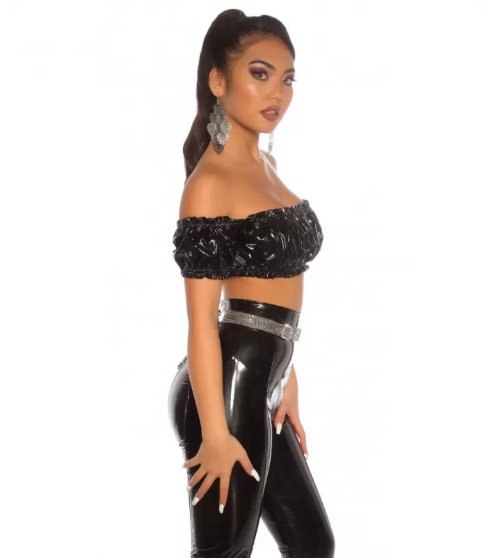 Koucla musta latex look latinapaita