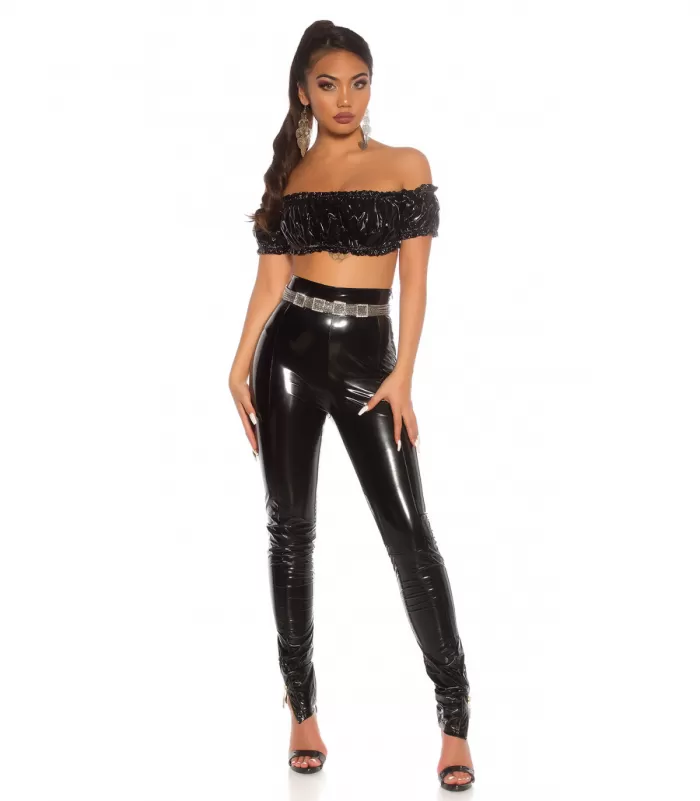 Koucla musta latex look latinapaita
