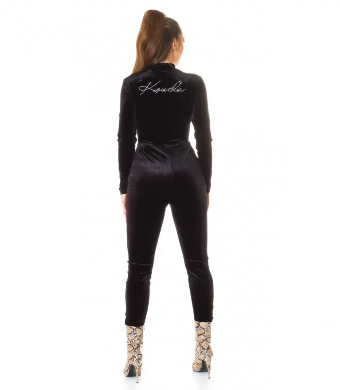 Koucla musta samettijumpsuit