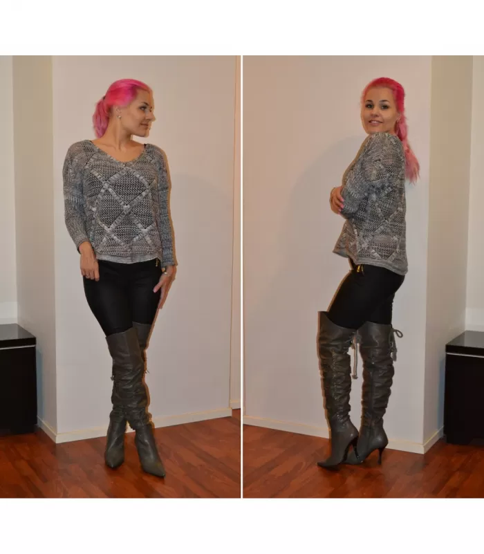 Koucla mustat wetlook treggingsit vetoketjuilla