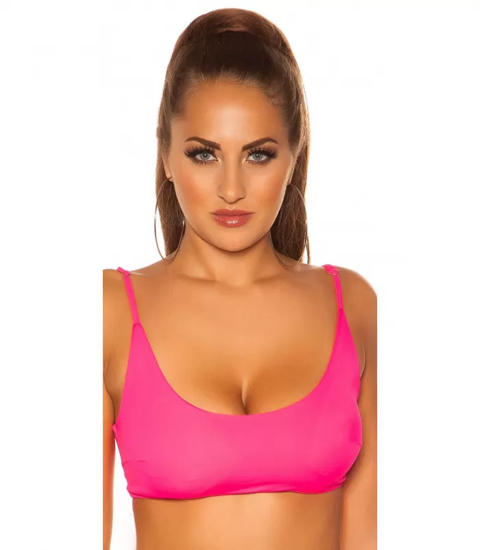 Koucla neonpinkit basic bikiniliivit