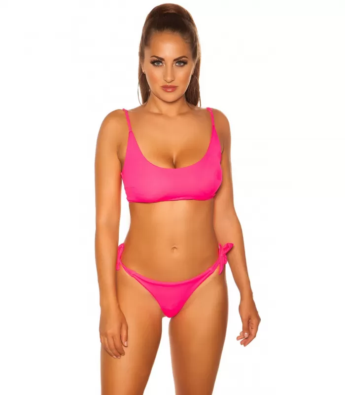 Koucla neonpinkit basic bikiniliivit