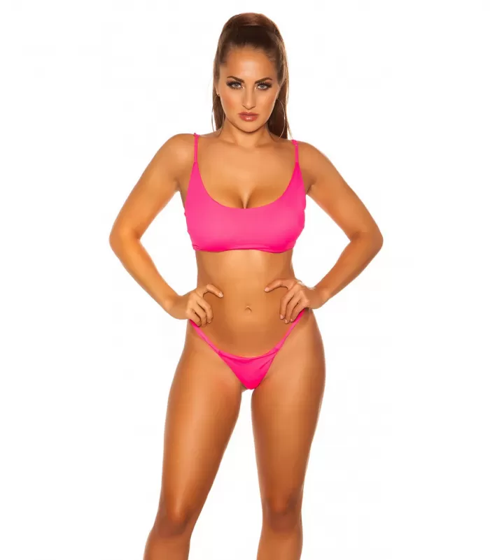 Koucla neonpinkit basic bikiniliivit