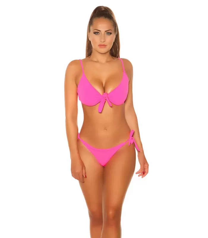 Koucla neonpinkit edestä solmittavat bikiniliivit