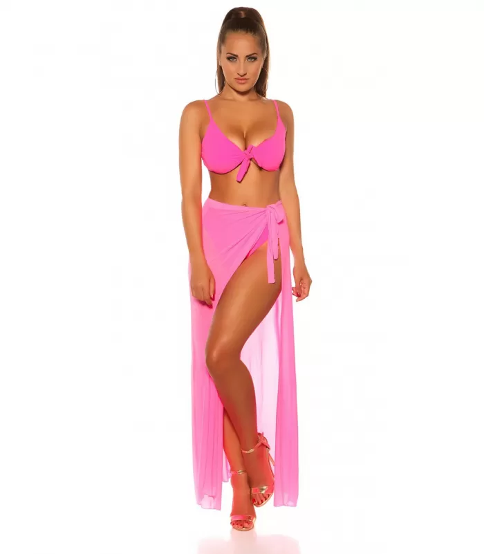 Koucla neonpinkit edestä solmittavat bikiniliivit