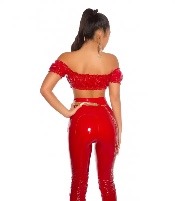 Koucla punainen latex look latinapaita