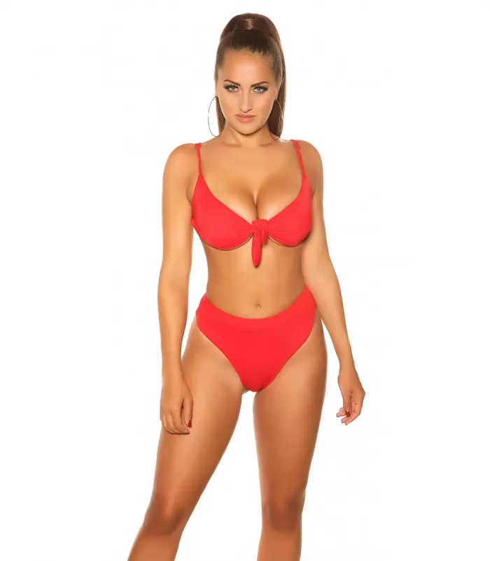 Koucla punaiset edestä solmittavat bikiniliivit