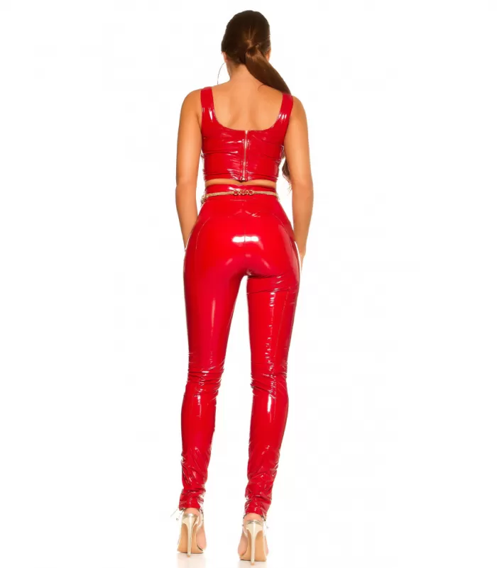 Koucla punaiset latex look peppuhousut