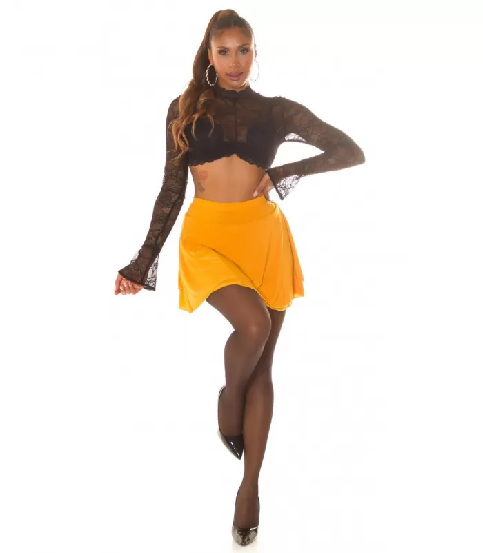 Koucla sinapinkeltainen basic shortsihame