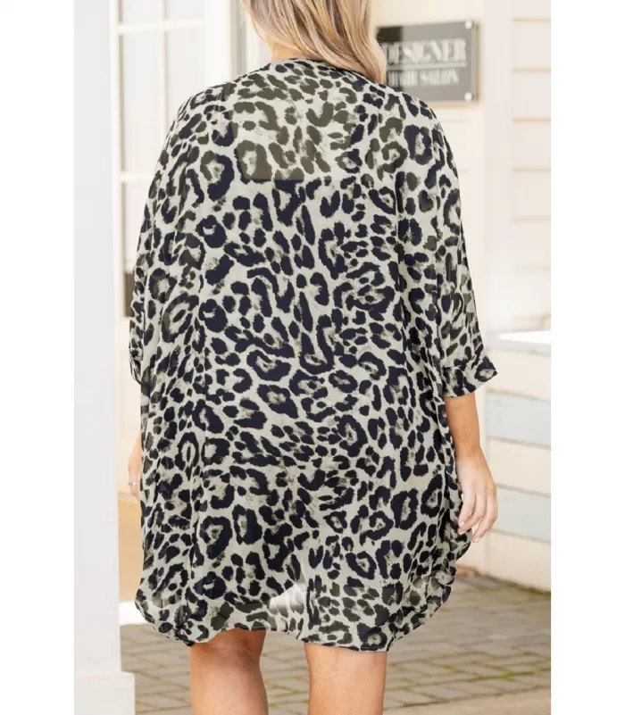 Leopardikuvioinen kimono (plus size)