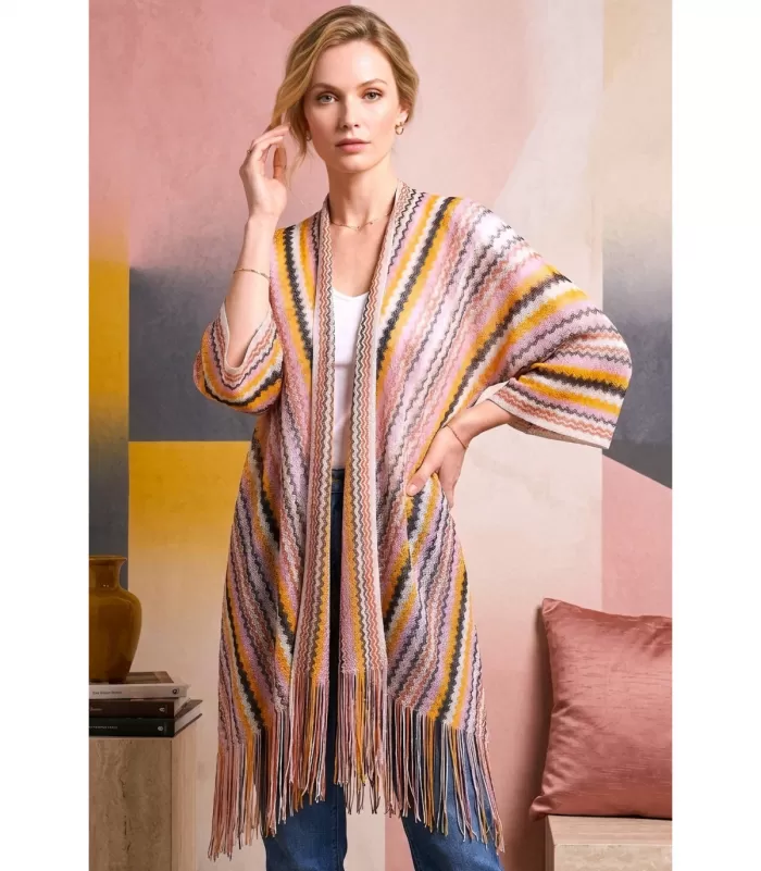 MARCO värikäs kimono hapsuilla