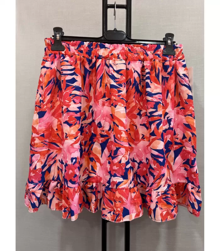 Mily pinkki kukkakuvioinen shortsihame (plus size)