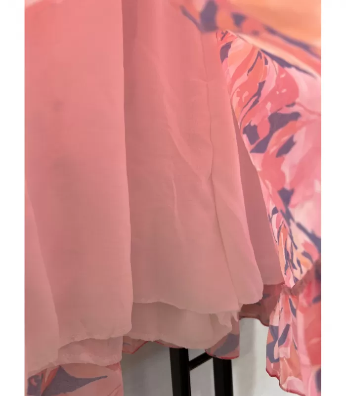 Mily pinkki kukkakuvioinen shortsihame (plus size)