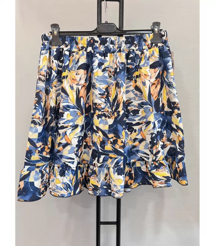 Mily sininen kukkakuvioinen shortsihame (plus size)