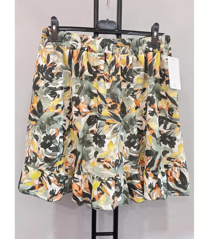 Mily vihreä kukkakuvioinen shortsihame (plus size)