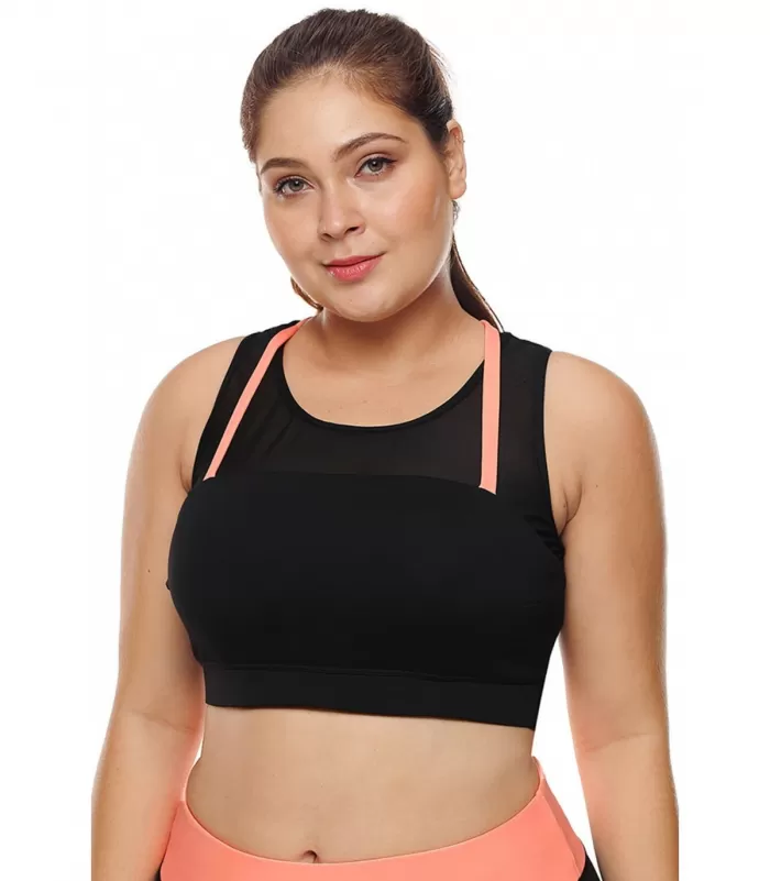 Mustakorallit mesh-urheiluliivit remmeillä (plus size) [LÖYTÖ]