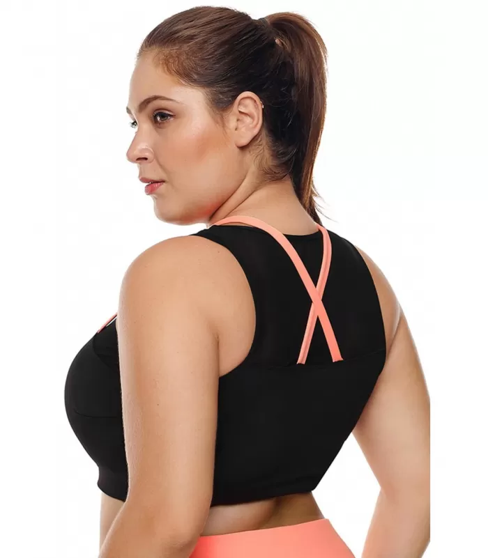 Mustakorallit mesh-urheiluliivit remmeillä (plus size) [LÖYTÖ]