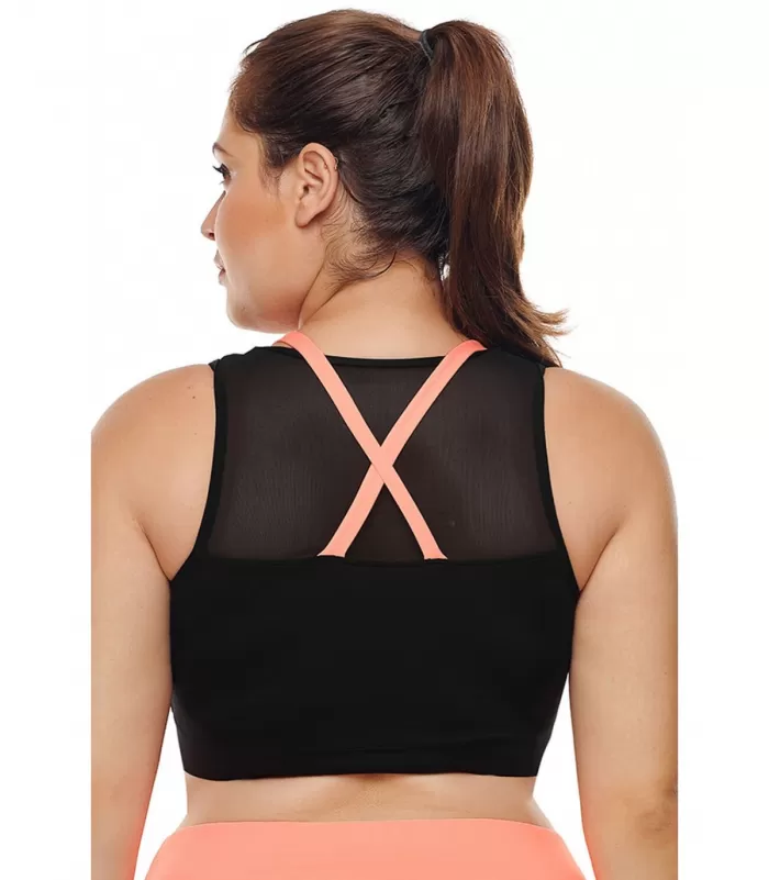 Mustakorallit mesh-urheiluliivit remmeillä (plus size) [LÖYTÖ]